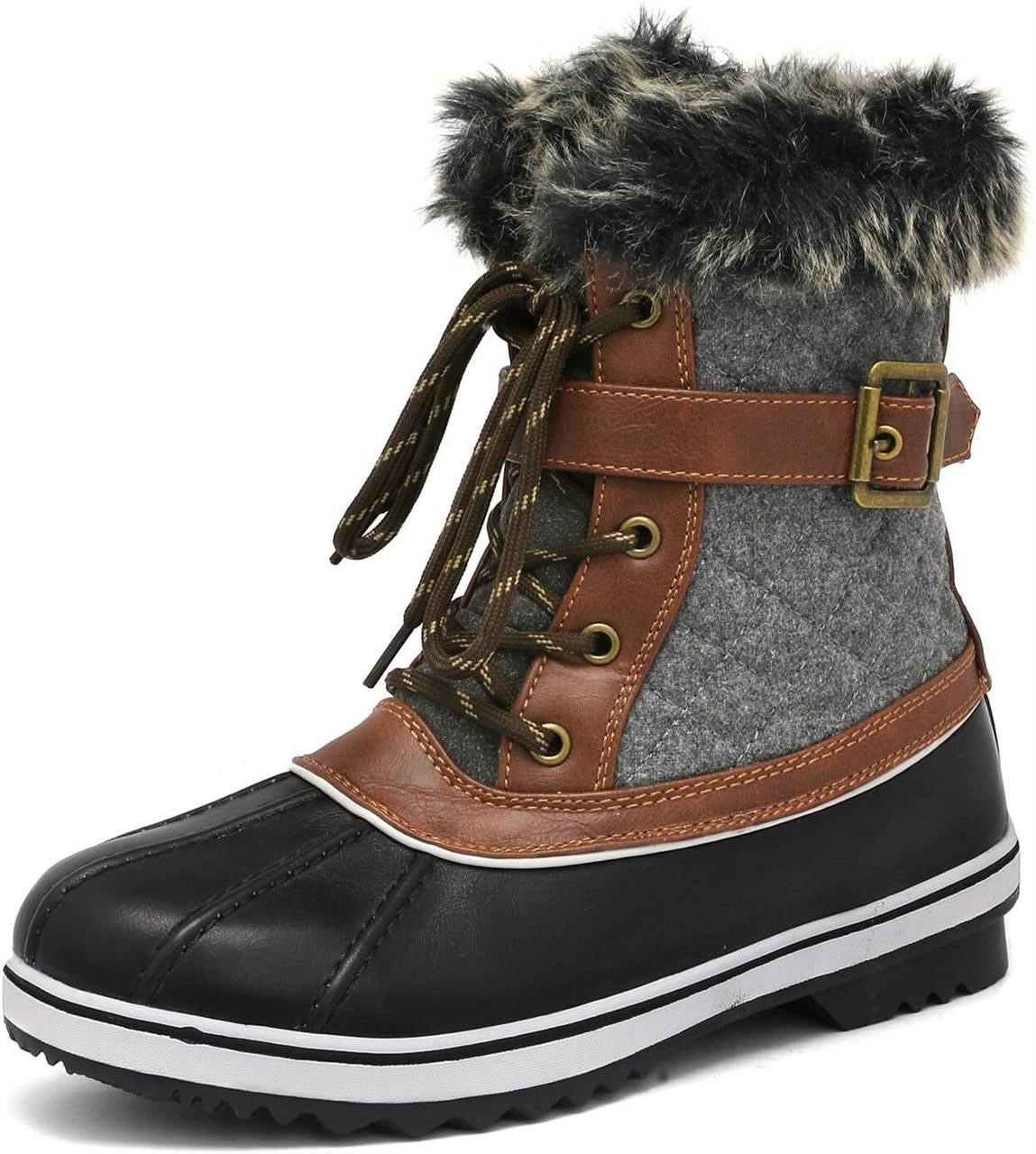 DREAM PAIRS Waterproof Snow Boots 12 3-black