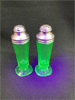 Green Depression/Uranium Glass Salt & Pepper