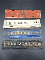 LOT OF 4 RICHMOND, VA LICENSE PLATE TOPPERS