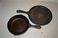 Two Lodge Cast Iron Skillets