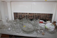 Large of Glassware; decanter, serving platters,
