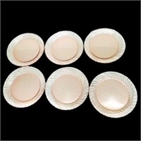 Set of 6 Pink glass dinner plates