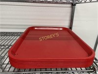 7 Red Cafeteria Trays