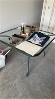 Square glass top patio table the hole in the