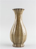 Chinese Ge Style Brown Porcelain Lobed Vase