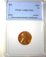 1959 Cent NNC PR69+ CAM RD