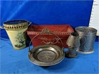 Beautiful decor tins and candle holder 7"-15"