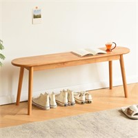 $130  Solid Wood Entryway Bench  Natural 47