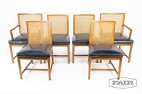 Set of 6 Cane Backed Dining Chairs by Baker