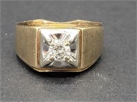 Vintage 10K Yellow Gold Diamond Ring