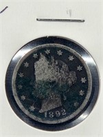1892 Liberty Head V- Nickel