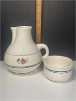 Vintage Floral Pitcher and cup