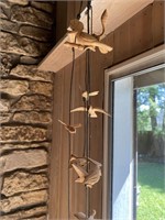 Four Carved Wooden Window Bird Chimes