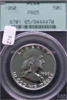 1960 PCGS PROOF 65 FRANKLIN HALF DOLLAR