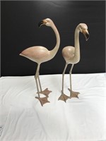 Pair of Matching Metal Flamingos