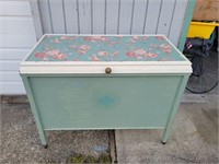Vintage Quilt Storage Chest with Casters