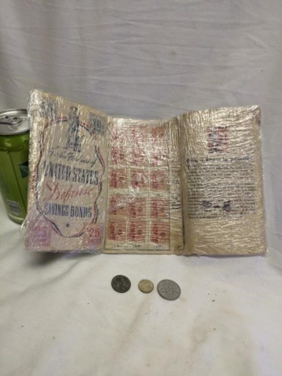 WWII Savings Bond Booklet & Coins