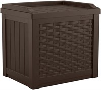 Suncast 22 Gallon Small Resin Storage Seat, Java,