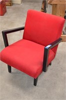 Orange Fabric & Wooden Rocking Chair