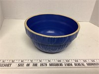 Clay City stoneware crock bowl blue 7 in