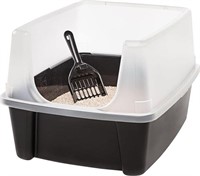 IRIS USA Open Top Cat Litter Tray with Scoop and