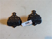 (2) Cast Iron Stick Match Holder