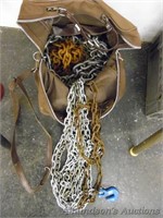 Bag with Misc Length of Chain and Hooks