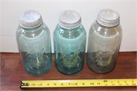 3 Ball Canning Jars with Zinc Lids