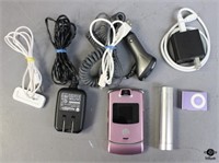 Motorola Razor Phone & Apple iPod Shuffle