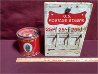 Old 25 Cent Stamp Partial Vending Machine And