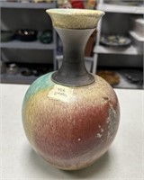 Signed Pottery Bud Vase
