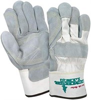 Men's Unlined Leather Gloves  Blue/Grey  Large