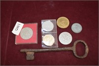 Commemorative Coins & Old Key