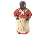Painted Cast Iron Black Americana Female Figurine