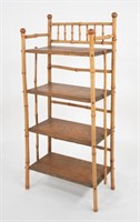 Antique Four-Tier Tiger Bamboo Shelf