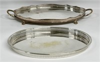 Oval silver trays, "Silver over copper - England"