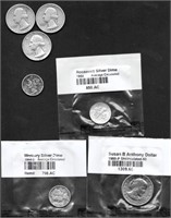 7-piece Lot w/ Silver Quarters, more