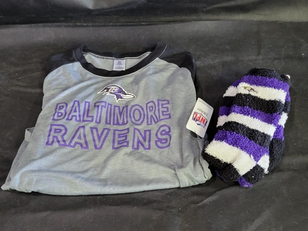NWT Ravens Fuzzy Socks & Shirt