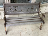 Small wood slat bench