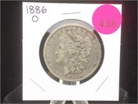 1886-O Morgan Silver Dollar in Flip