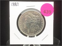 1887 Morgan Silver Dollar in Flip