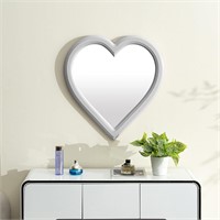NOTHOM Heart Mirror - White 24x22.5in  Rustic