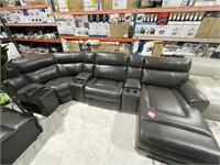 POWERED LEATHER SECTIONAL SOFA