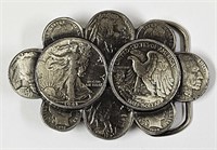 Old U.S. Coinage Belt Buckle Incl. Silver