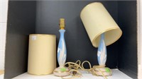 (2) vintage Aladdin vanity lamps with shades, not