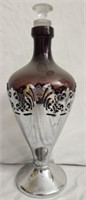 Vintage Glass and Metal Vase