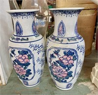 FLORAL PORCELAIN ASIAN VASES