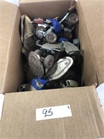 Box of Antique Roller Skates