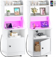 Nightstands Set of 2 with LED Lights  47 Tall