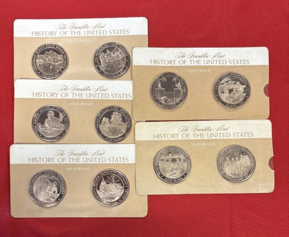 FRANKLIN MINT HISTORY OF THE UNITED STATES LOT OF5